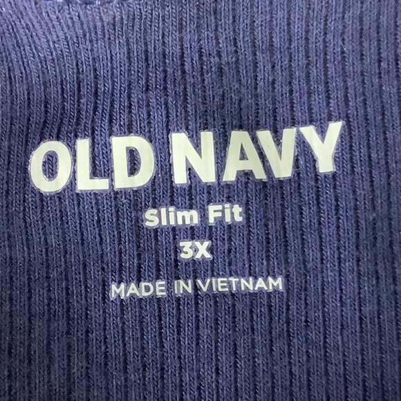 Old Navy Women's Plus Size 3X Blue First Layer Rib Knit Scoop Neck Tank Top - Picture 3 of 14